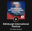 BBC Sounds, Takács Quartet, Edinburgh Festival BBC Sounds, Takács Quartet, Edinburgh Festival